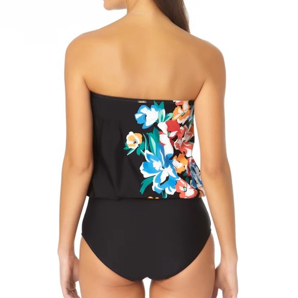 Anne Cole Blouson With Keyhole One Piece Swimsuit - Picture 2 of 3